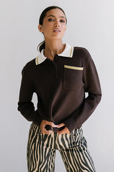 Justine Collared Sweater in Brown