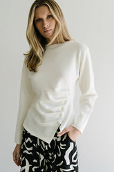 Jerzey Asymmetrical Sweater in Ivory