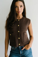 Brooks Knit Vest in Brown