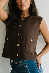 Brooks Knit Vest in Brown