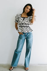 Tallie Floral Blouse in Cream
