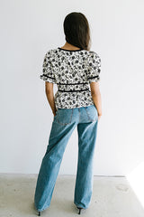 Tallie Floral Blouse in Cream