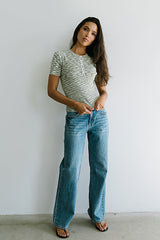 Mannie Heathered Sweater in Olive