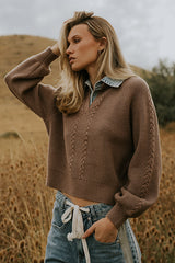 Melissa Contrast Sweater in Mocha