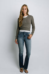 Bruce Double Layer Sweater in Taupe