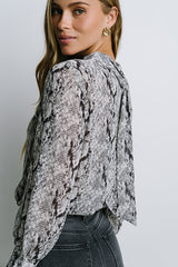 Camille Sheer Blouse in Snake