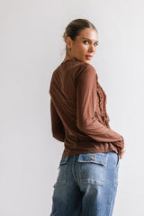 Marie Sheer Top in Brown