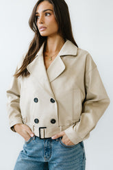 Jane Suede Cropped Trench Coat