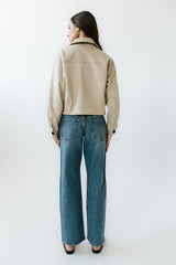Jane Suede Cropped Trench Coat