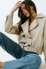 Jane Suede Cropped Trench Coat
