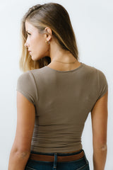 Leslie Cutout Top in Taupe