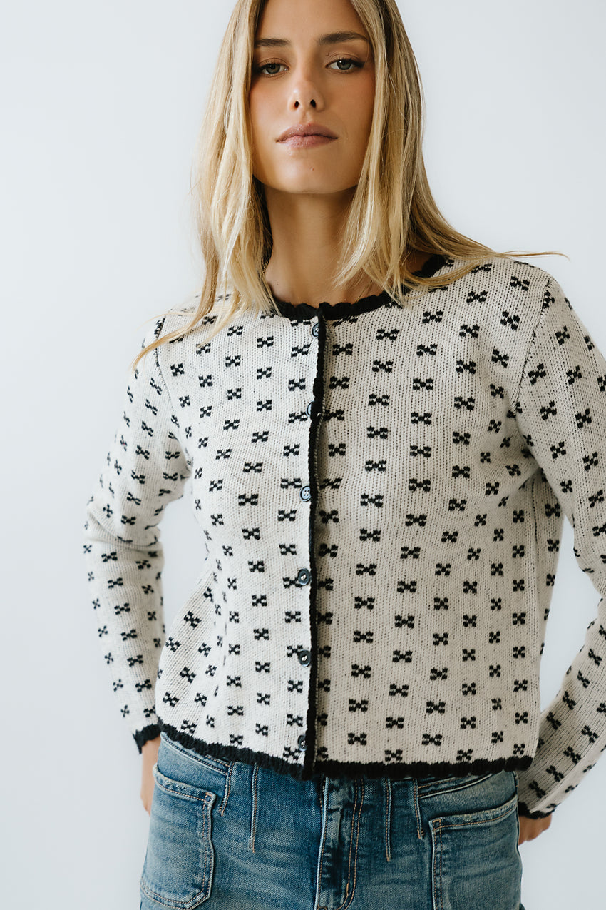 Courtney Scalloped Cardigan in Cream