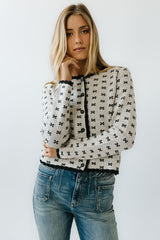 Courtney Scalloped Cardigan in Cream