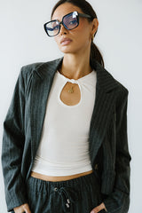 Leslie Cutout Top in White