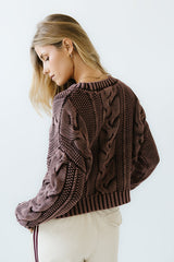 Josephine Knit Sweater in Red-Brown