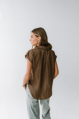 Poppy Collared Blouse in Brown