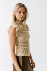 Lue Sheer Top in Taupe
