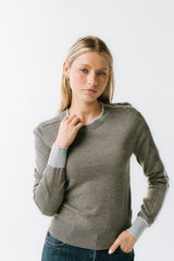 Rustin Contrast Sweater in Grey