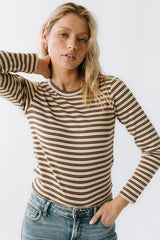 Makayla Shirt in Striped Brown