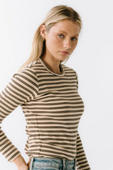 Makayla Shirt in Striped Brown