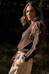 Rustin Contrast Sweater in Brown