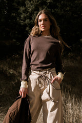 Rustin Contrast Sweater in Brown