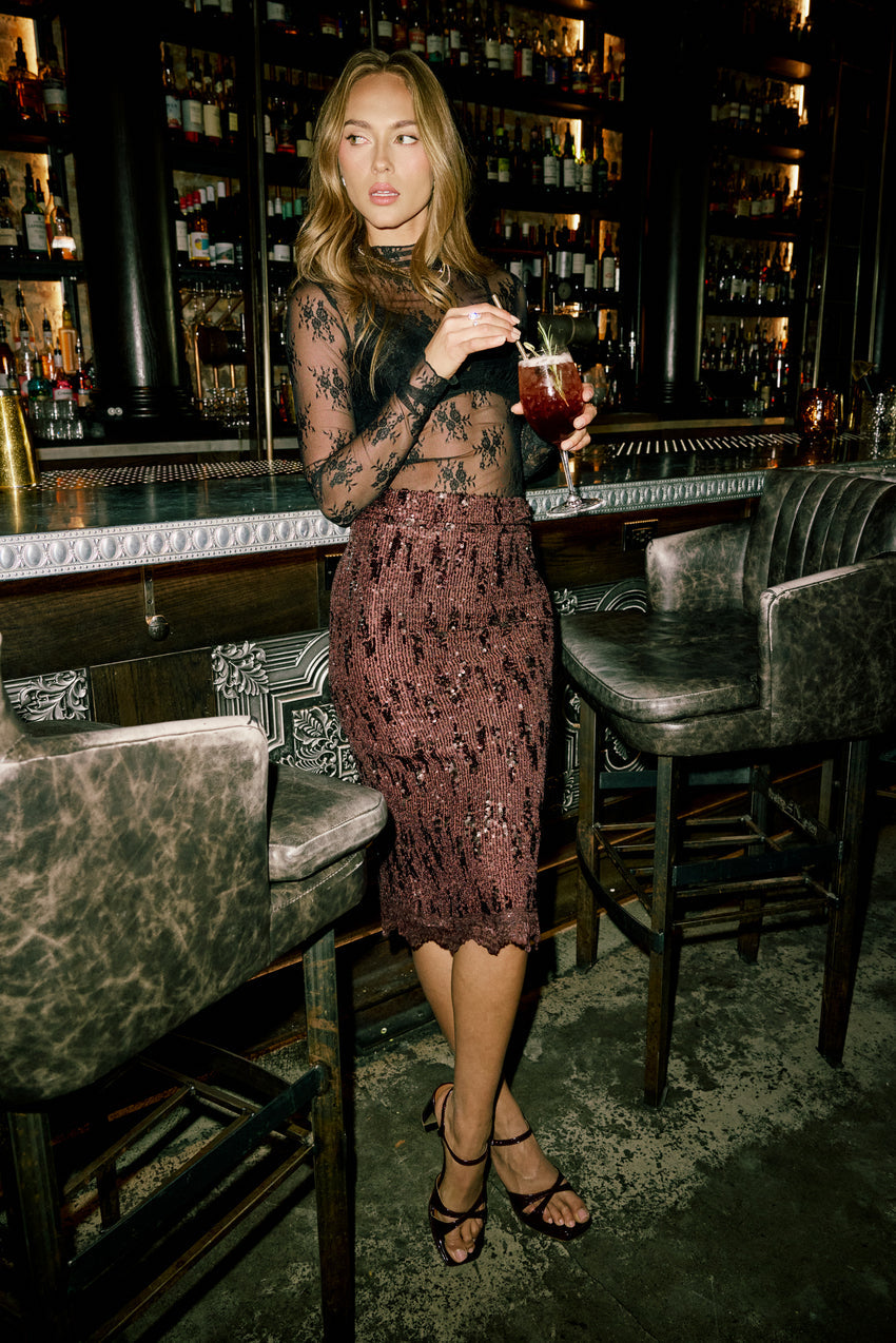 Marlie Sequin Midi Skirt