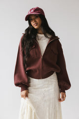 Markus Knit Bomber Jacket in Marsala