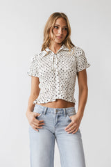 Kreyton Polka Dot Blouse in Cream