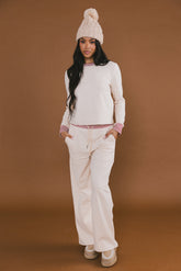 April Striped Pants in Beige