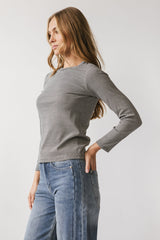 Makayla Shirt in Striped Charcoal
