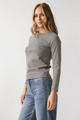Makayla Shirt in Striped Charcoal