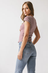 Trisha Striped Top in Red