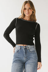 Russel Ribbed Sweater in Black