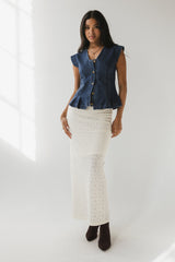 Cassie Pleated Blouse in Medium Wash