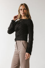 Brianna Ruffle Top in Black