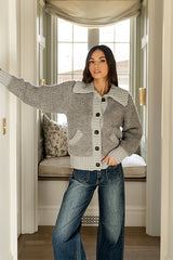 Jonah Collared Cardigan in Grey