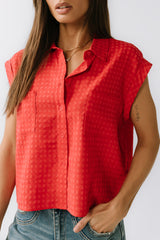 Isla Sheer Blouse in Red