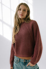 Shayla Knit Sweater in Burgundy