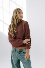 Shayla Knit Sweater in Burgundy