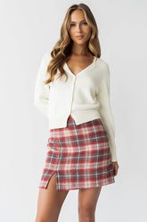 Callie Plaid Mini Skirt in Red