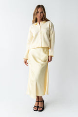 Tory Satin Maxi Skirt in Yellow