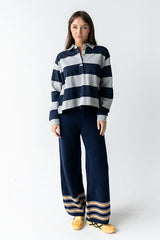 Kaysen Striped Top in Navy