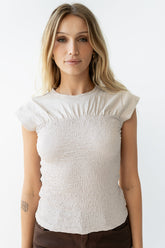 Josey Smocked Top in Ecru