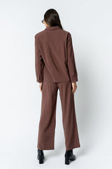 Tacie Wide Leg Pants in Brown