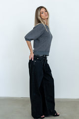 Marrel Textured Top in Charcoal