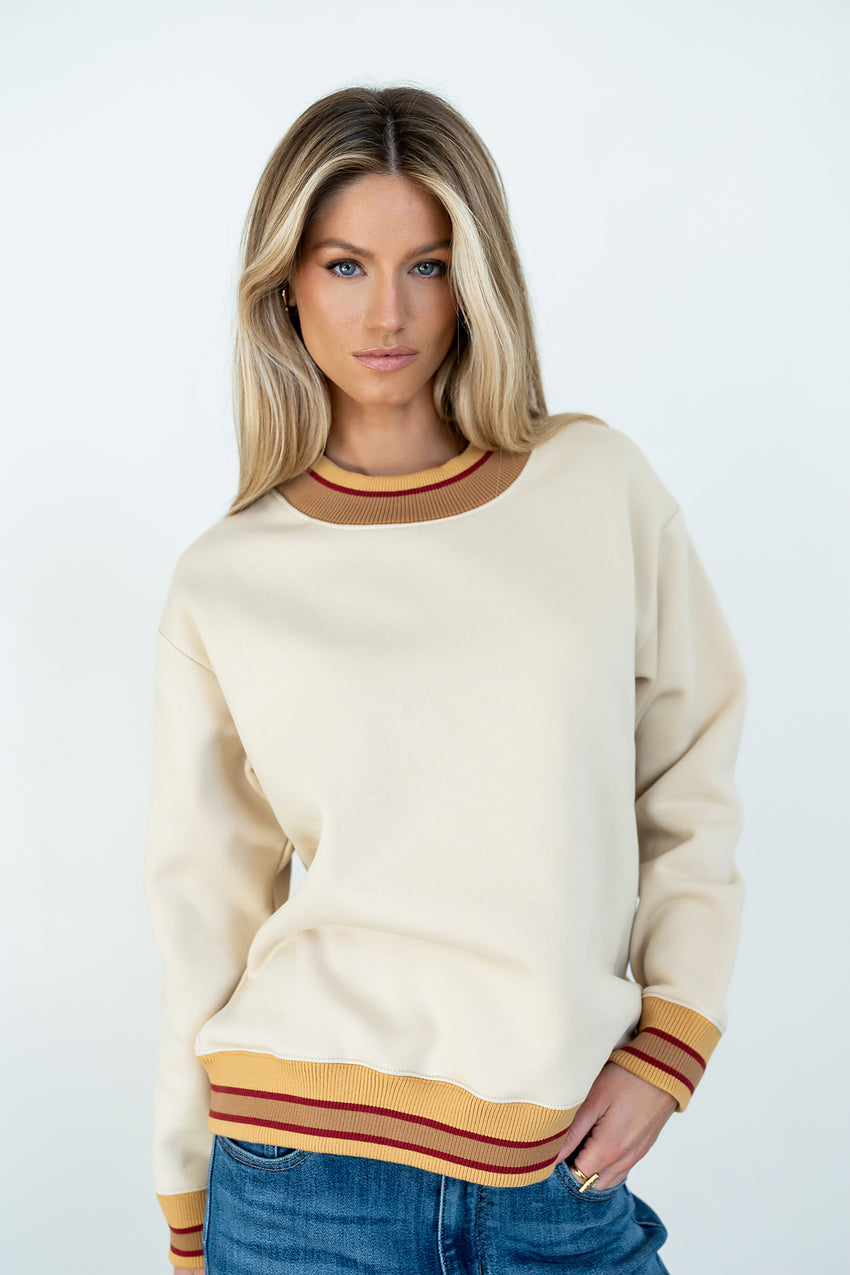 Marie Oversized Sweatshirt in Bone