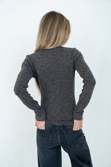Bennet Lace Trim Top in Black