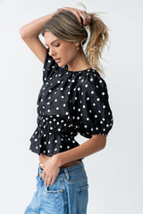 Terri Polka Dot Peplum Top