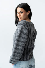 Zamara Ribbed Sweater in Charcoal